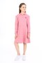 Girl's Printed Relax Fit Polo Neck Buttoned Long Sleeve Dress - - 2