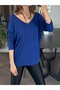 Back and Front V-Neck Casual Bluse