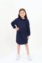 Girl's Printed Oversized Polo Neck Long Sleeve Dress -