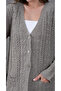 Women's Mother Plus Size Chain Flower Motif Buttoned Cardigan - 3