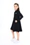Girl's Printed Relax Fit Polo Neck Buttoned Long Sleeve Dress - - 3
