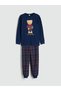 Özmarka New Season Bear Teddy Printed Boys' Pajama Set Family Combination