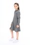 Girl's Printed Relax Fit Polo Neck Buttoned Long Sleeve Dress - - 3