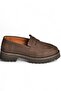 V944086101 Brown Genuine Leather Nubuck Thick Soled Moccasin Shoes - 6