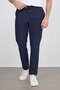Men's Slim Fit slim fit navy blue striped trousers with waffle fabric and lace-up waist