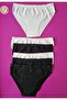 Laser Cut Women's Black and White Bikini Panties 6 Pack - 5