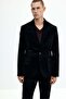Regular Fit Single-breasted velvet jacket