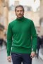 Men's Half Turtleneck Solid Sweater - 3