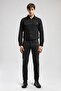 Harry Men's Straight Regular Cut Regular Waist Straight Leg Jean Trousers Black