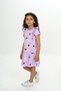 Girls' Printed Relax Fit Crew Neck Short Sleeve Dress - Ruffle & Bow Detail - 3
