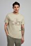 Mark Men's 100% Cotton O-Neck T-Shirt Beige - 2
