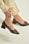 V820371160 Brown Rustic Thick Heeled Women's Shoes