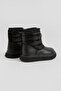 Children's Unisex Black Flexible Thermo Sole Warm Lined Zippered Snow Boots with Writing on the Front - 4