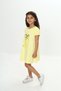 Girl's Printed Relax Fit Crew Neck Short Sleeve Dress - Ruffle & Ruched Detail - 3