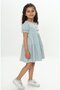 Girls' Relax Fit Crew Neck Short Sleeve Layered Dress - Buttoned - 2