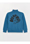 Lcw Kids Blue Mock Neck Printed Long Sleeve Boys Sweatshirt - 3