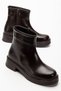02-3033 Brown Wrinkled Patent Leather Zippered Daily Women's Boots - 4