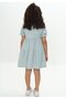 Girls' Relax Fit Crew Neck Short Sleeve Layered Dress - Buttoned - 4