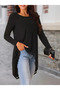 New Season Women's Lace Viscose Blouse Crew Neck Long Sleeve Asymmetrical Cut - 3