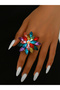 Multi Flower Statement Ring - 4