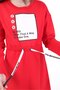 Girl's Printed Relax Fit Crew Neck Long Sleeve Lace-Up Dress - 3