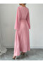 Pink Embellished Pleated Maxi Dress - 2