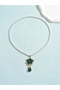 Embellished Flower Drop Beaded Necklace - 5