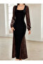 Black Animal Print Bodycon Maxi Dress