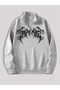Unisex Printed Half-Zip Oversize Sweatshirt