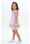 Girl's Printed Relax Fit Crew Neck Ruffle Sleeve Smocked Dress - 6