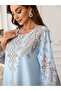 Graphic Print Embellished Faux Pearl Jalabiya - 2
