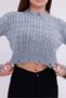 Women's Gray Ripped Detail Pinterest Sweater - 6