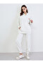 Off White Longline Hoodie and Joggers Co-ords - 2