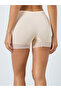 High Waist Seamless Shorts with Double Layer and Lace Detail - 4