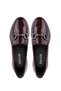 Women's Genuine Leather Claret Red Loafer Shoes - 6