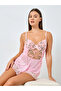 Butterfly Embroidered Teddy with Lace Detail