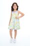 Girl's Printed Relax Fit Crew Neck Sleeveless Dress