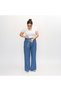 Ladies Casual Wear – Mid Blue Lightweight Loose-Fit Cotton Denim Pants, LLJ33230-MID