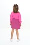 Girl's Printed Relax Fit Crew Neck Long Sleeve Striped Dress - Color Block - 4