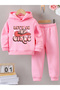 Girl Graphic Print Hoodie with Pants Set