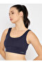 حمالة صدر رياضية متوسطة التأثير باللون الأزرق البحري مع أكواب قابلة للإزالة - 2