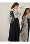 Butterfly Print Balloon Sleeve Midi Dress - 3