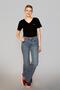 Luna High Waist Flared Cut Wide Leg Blue Women's Jeans - 2