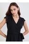 Women Black Lace Detail Sleeveless A-Line Midi Dress - 4