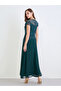 Lace Short Sleeves A-Line Maxi Dress - 5