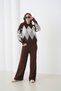 Oversized Plaid Patterned Crew Neck Knitwear Bottom-Top Set Aw25Au0030