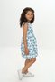 Girl's Printed Relax Fit Crew Neck Ruffle Sleeve Dress - - 2