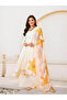 Off White Silk Blend Kurta with Pants and Dupatta Set - 2