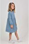 Girl's Oversized Crew Neck Long Sleeve Textured Dress - 2