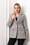 Women's Orange Boucle Elegance Single Button Jacket Stylish Casual Comfortable 8629